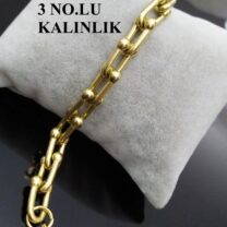 TİFFANİ 3 NO KALIN MODEL GOLD ÇELİK BİLEKLİK -LNS -BL0039